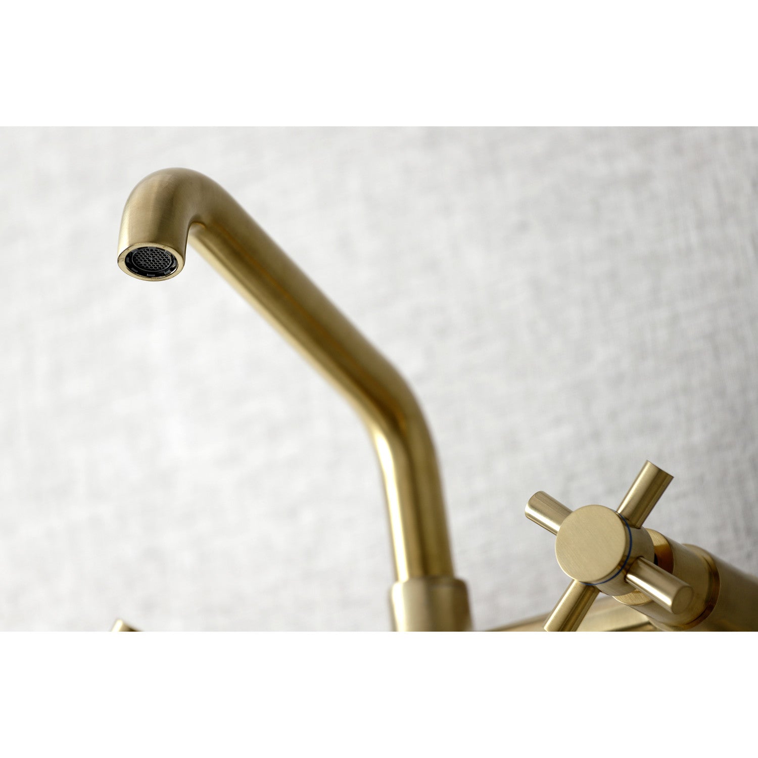 Kingston Sona KS423SB - Concord Two-Handle 2-Hole Wall Mount Kitchen Faucet, Brushed Brass — thumbnail 3
